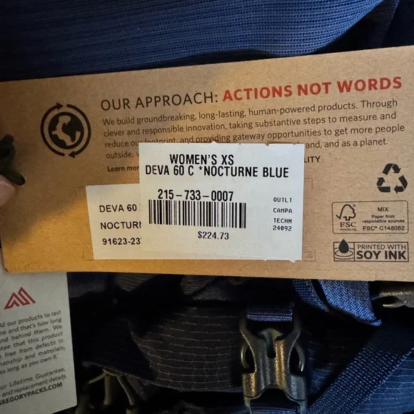 NWT Gregory Deva 60 Womens XS - NOCTURNE BLUE - Picture 4 of 10